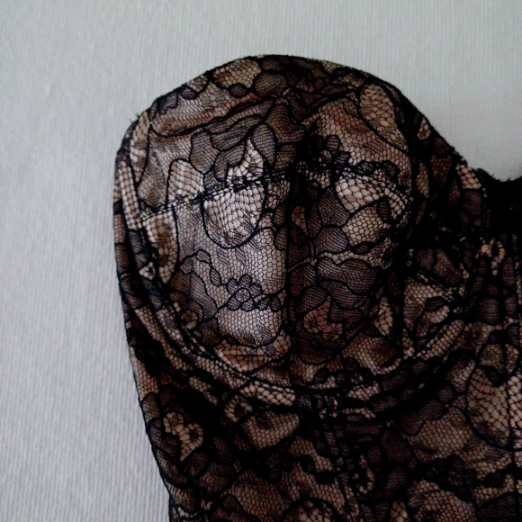 Vintage Oscar de La Renta Black Lace Corset/ Bustier, 34C - Picture 3 of 15